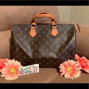 AUTH. Louis Vuitton Monogram Speedy 35